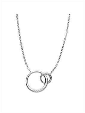 Stainless Steel Crystal Interlocking Circle Pendant Necklace